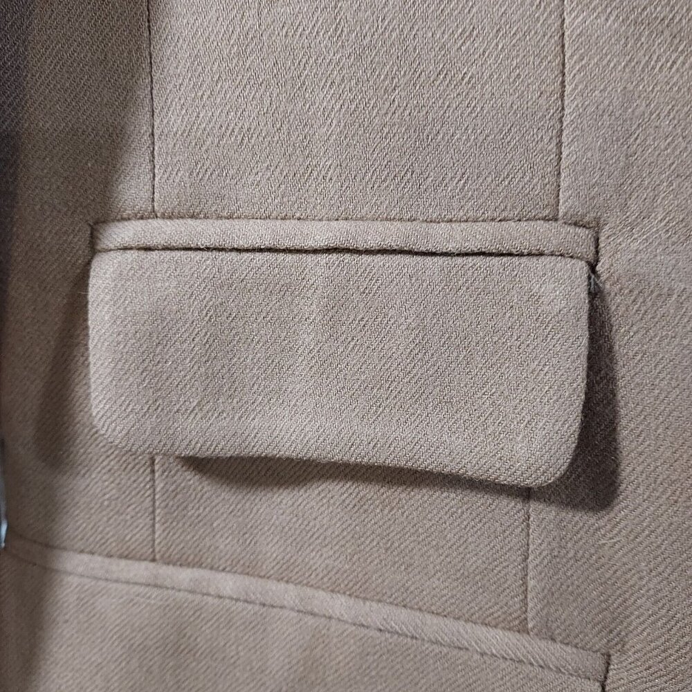 EVAN-PICONE 1980's 4 Button Carmel Long Length Blazer Shoulder Pads Made In USA - Picture 8 of 16